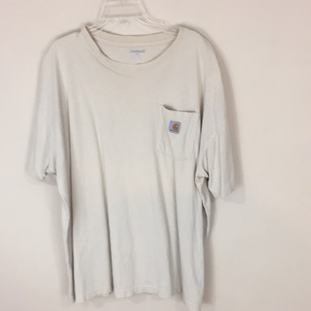 Carhartt Cream or Light Tan Cotton Pocket Y-sheet Tee Size 2XL XXL